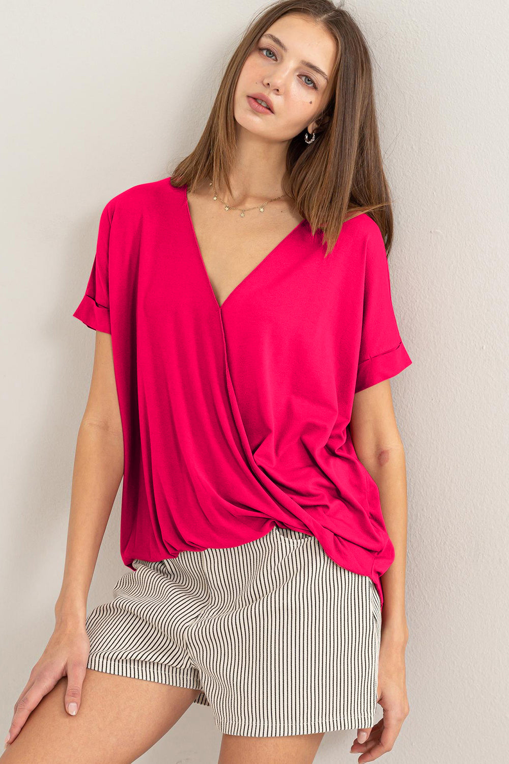 HYFVE Short Sleeve Surplice Top