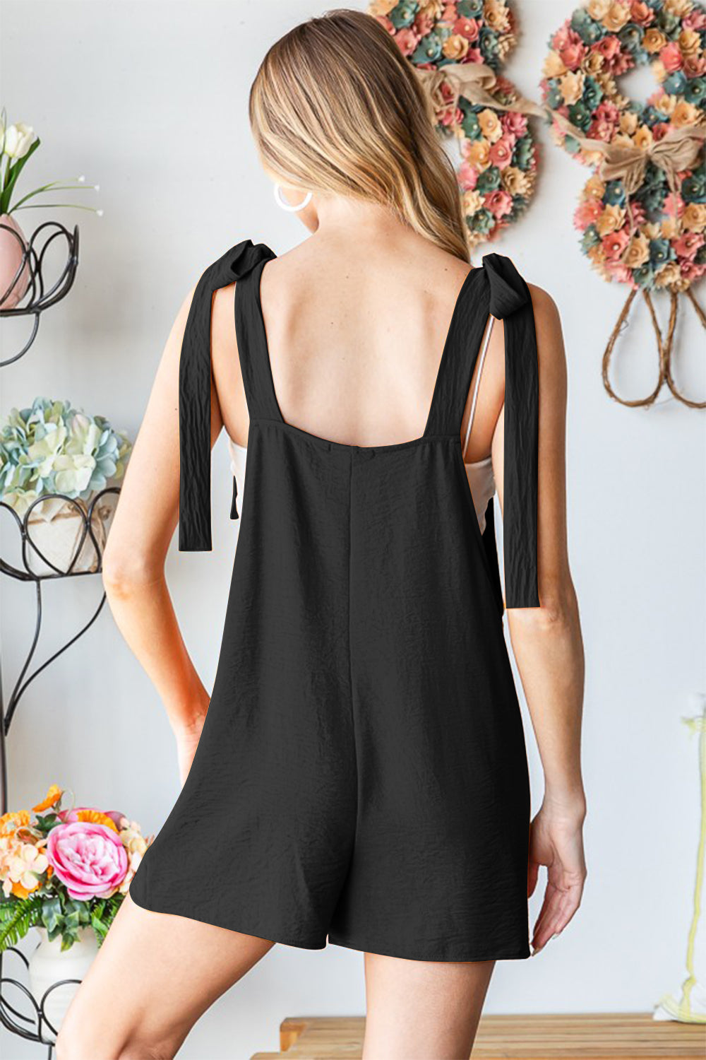 Heimish Full Size Sleeveless Romper with Pockets